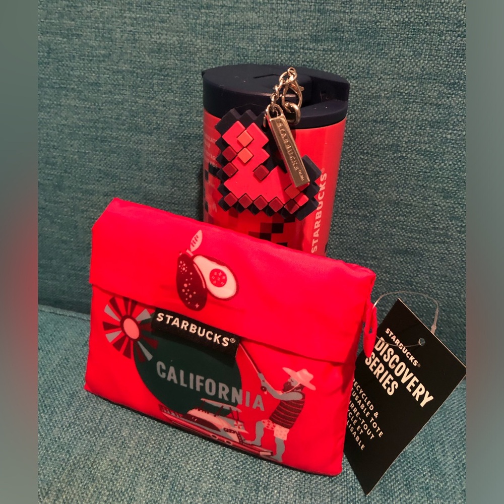 Starbucks brand new Valentines Day thermos and tote bag